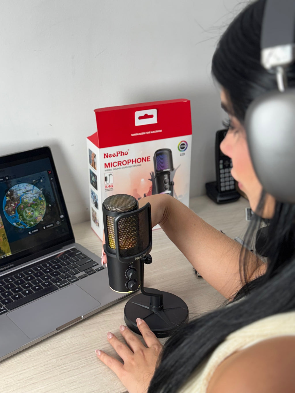 🎙️ Haz que tu voz suene PRO en segundos,Sin ruido, sin complicaciones. Perfecto para streaming, gaming y contenido. MICROFONO NEEPHO M02